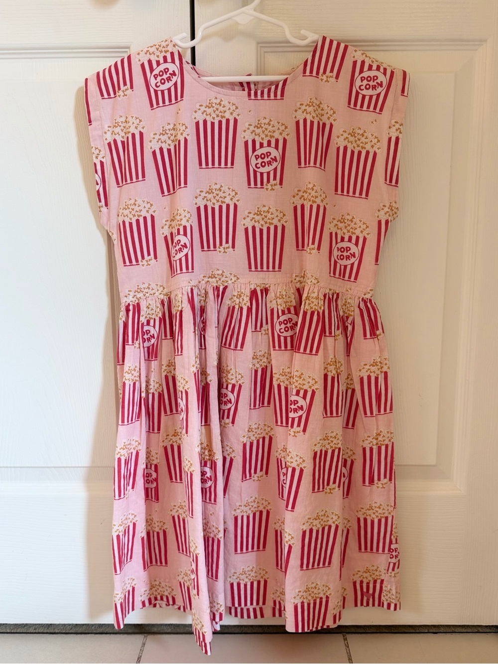 NWOT Pink Chicken Pink & Red Popcorn Print Sleeveless Dress size 12